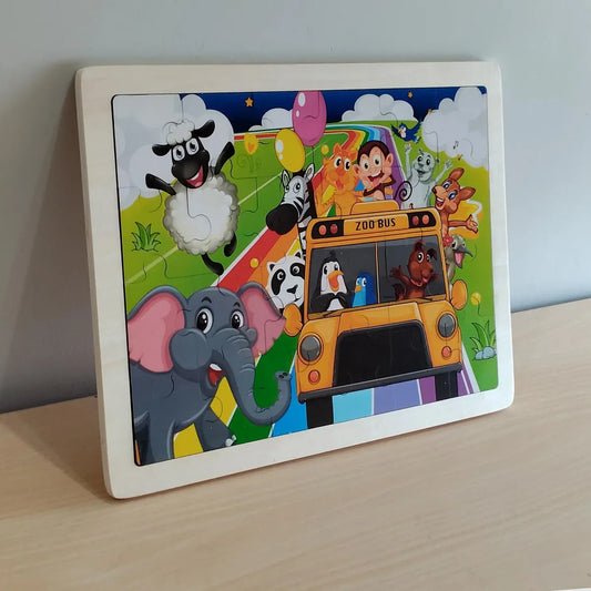 Zoo Theme Wooden Jigsaw-24 pieces - Kee&Ka