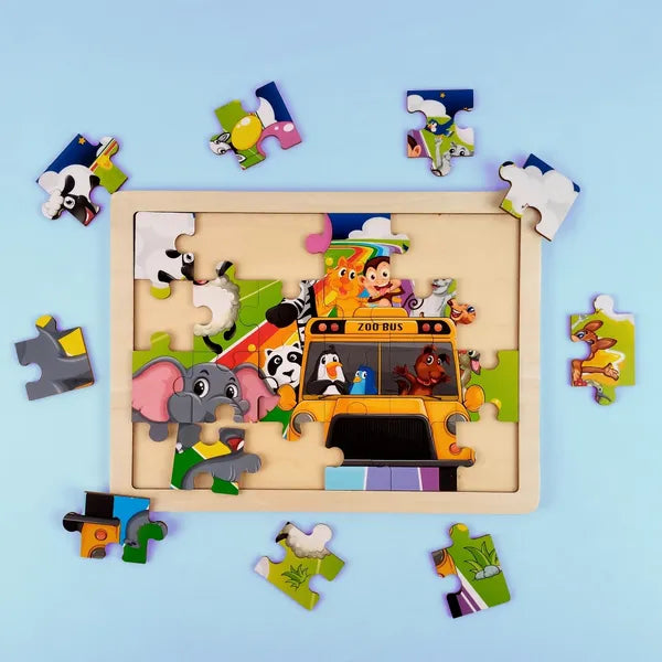 Zoo Theme Wooden Jigsaw-24 pieces - Kee&Ka