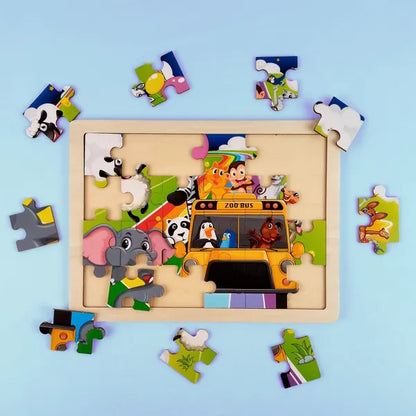 Zoo Theme Wooden Jigsaw-24 pieces - Kee&Ka