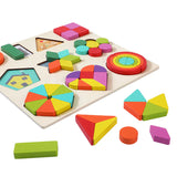 Wooden Shapes Puzzle Learning Toy, Montessori Game - Kee&Ka