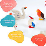 MoonBirds Wooden Bird Figurine Set – Neem Wood Montessori Toys