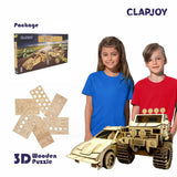 Clapjoy 3D Wooden Puzzle Monster Truck and Racing Car Combo - Kee&Ka