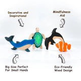 Wooden Ocean Animal Toys Set – Handcrafted Neem Wood Sea Creatures