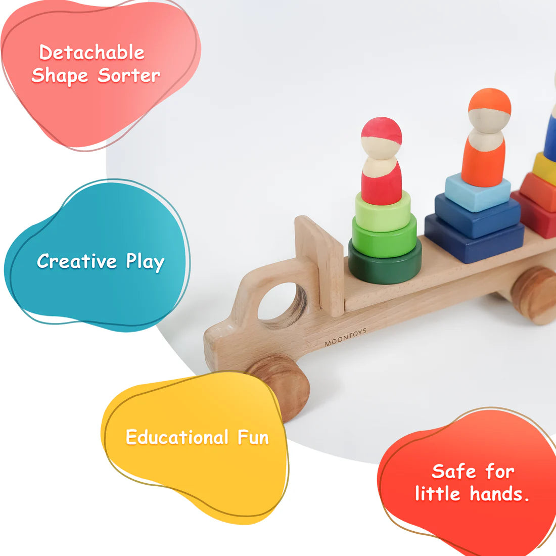 2-in-1 Detachable Shape Stacker Wooden Truck