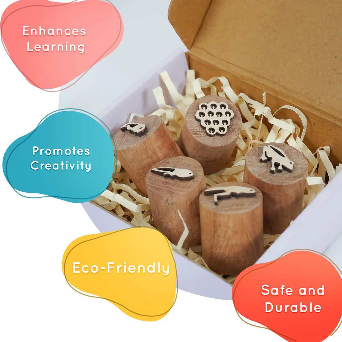 Frog Life Cycle Stamp – Montessori Wooden Stamp Set for Kids