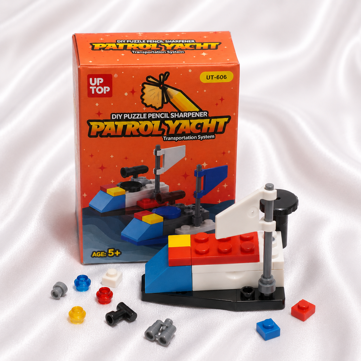 ILearnnGrow Lego Rakhi Hamper – Creative Gift Basket with Lego Frame, Pencil, Cutlery Set, Sharpener & Rakhi