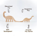 Natural Jurassic Toy Set – Eco-Friendly Wooden Dinosaur Toy Set