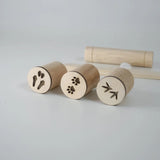 Animal Footprint Stamp Set with Wooden Rolling Pin and Knife