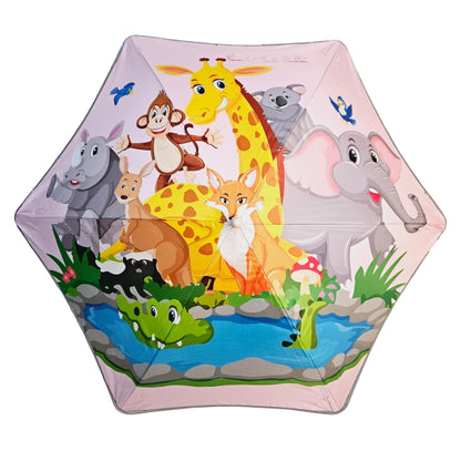 Round Corner Pink Jungle + Purple Doll Raincoat