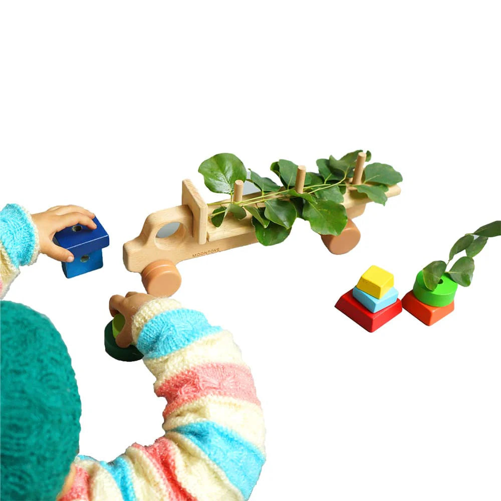 2-in-1 Detachable Shape Stacker Wooden Truck