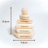 Montessori Wooden Shape Stacking Toy Set for Early Learning