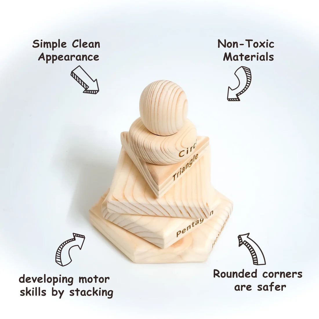 Montessori Wooden Shape Stacking Toy Set for Early Learning