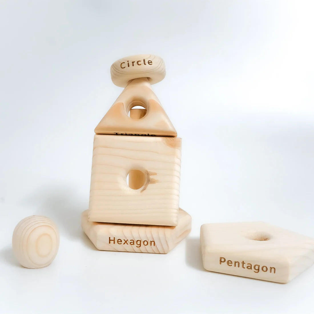 Montessori Wooden Shape Stacking Toy Set for Early Learning