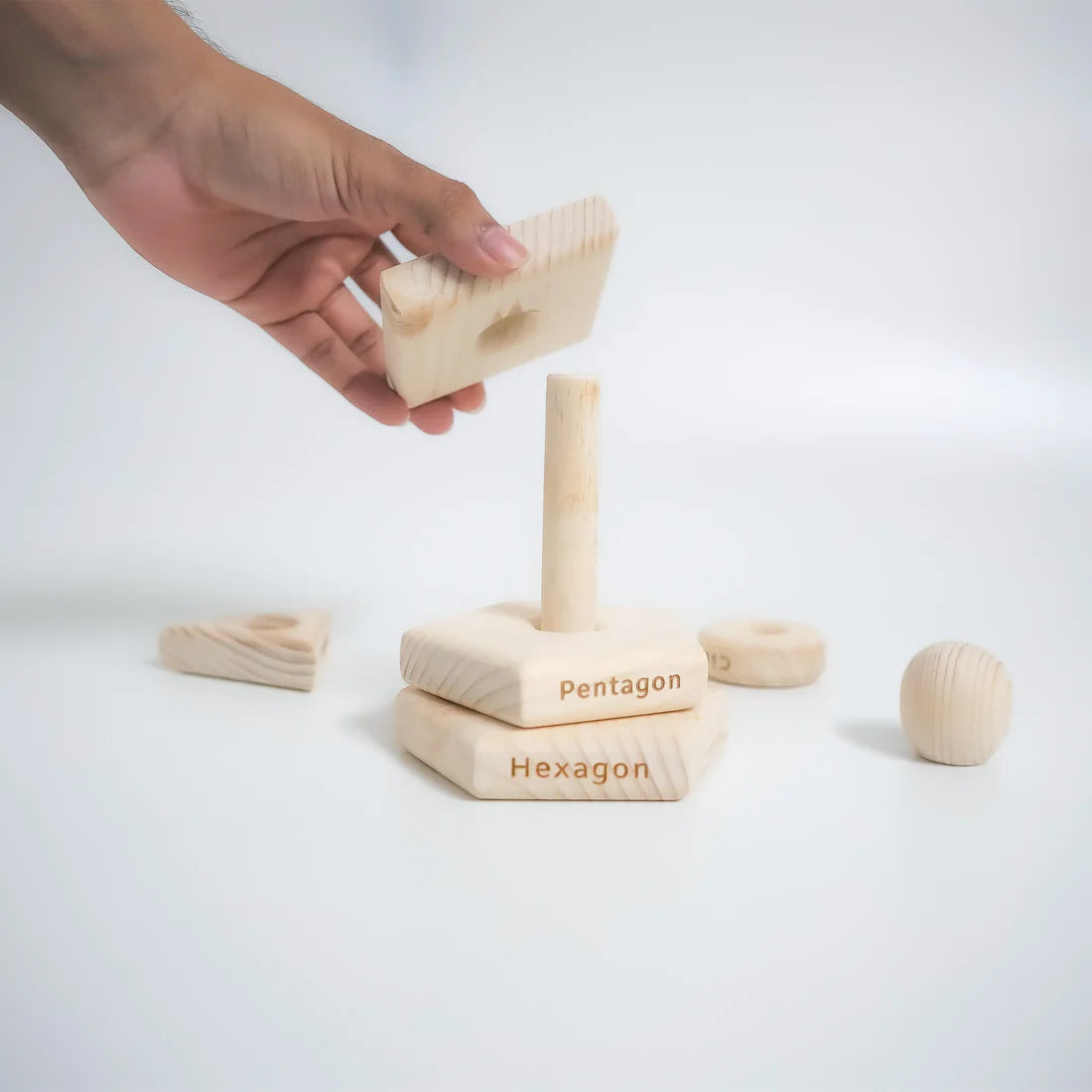Montessori Wooden Shape Stacking Toy Set for Early Learning