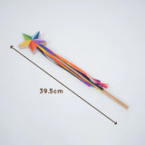 Magical Wooden Star Wand with Ribbons