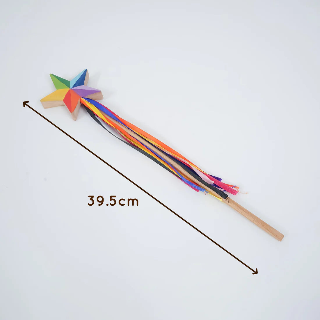 Magical Wooden Star Wand with Ribbons