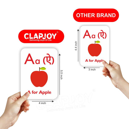 Clapjoy Double Sided Flash Cards for Kids (4-Alphabet,Sea Creature,Vehicles & Flowers) - Kee&Ka