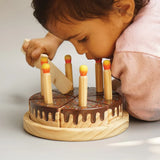 Wooden Chocolate Cake Toy with 6 Candles