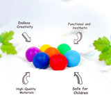 Colorful Wooden Rainbow Balls – Eco-Friendly Sensory Toy for Kids