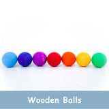 Colorful Wooden Rainbow Balls – Eco-Friendly Sensory Toy for Kids