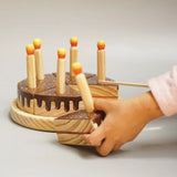 Wooden Chocolate Cake Toy with 6 Candles